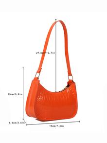 Mini Dập nổi cá sấu Cái túi - trái cam - Xem 4