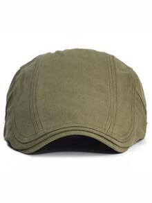 1入組中性搭扣裝飾休閒鴨舌帽適用於日常生活 - 軍綠色 - 查看 4