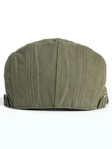 1入組中性搭扣裝飾休閒鴨舌帽適用於日常生活 - 軍綠色 - 查看 3