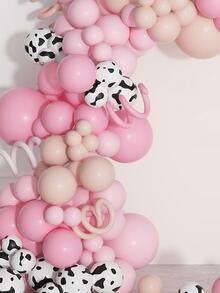 108入組農場印花奶牛粉色氣球花環拱形成套工具適用於西部風格牛仔女孩主題生日派對用品寶寶派對婚禮裝飾 - 彩色 - 查看 3