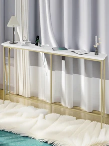 Sofa Tables Narrow Long, Gold Console Table with Power Outlets, 72.8" Behind Couch Table for Living Room, Extra Long Console Tables for Entryway, Hallway, Foyer-Gold - 金色 - 查看 1