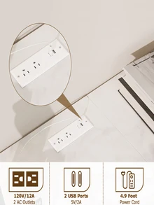 Sofa Tables Narrow Long, Gold Console Table with Power Outlets, 72.8" Behind Couch Table for Living Room, Extra Long Console Tables for Entryway, Hallway, Foyer-Gold - 金色 - 查看 3