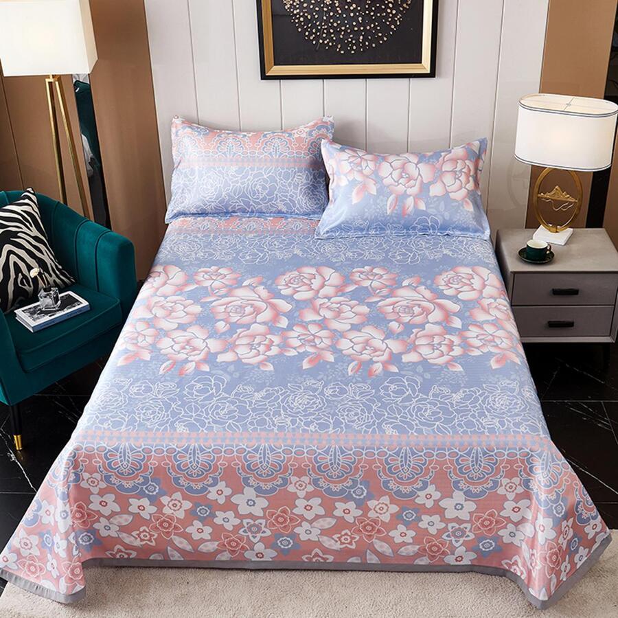 3入組冰絲床上用品帶提花&印花設計,可機洗 - 彩色 - 查看 1