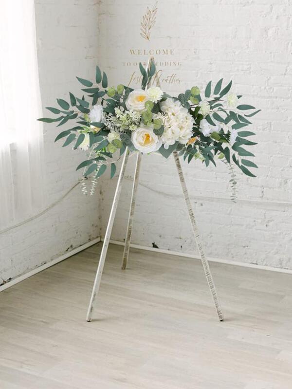 2 Pcs Floral Swag for Wedding Arch Artificial Flower Swags for Wedding