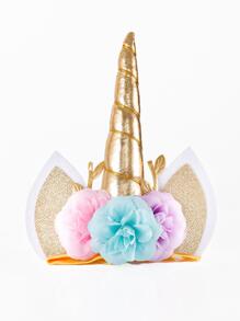 Unicorn & Flower Decor Party Hair Band - Multicolor - View 3