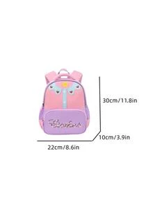 Chicas Mochila funcional fresa & con bordado de letra cremallera preppy - Rosa - Ver 6