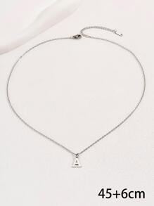 1pc Fashionable Minimalist Women's Hollow 26 Letter English Necklace - Silver - View 6