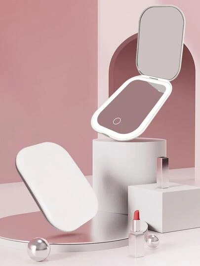 1入組可折疊化妝鏡帶燈