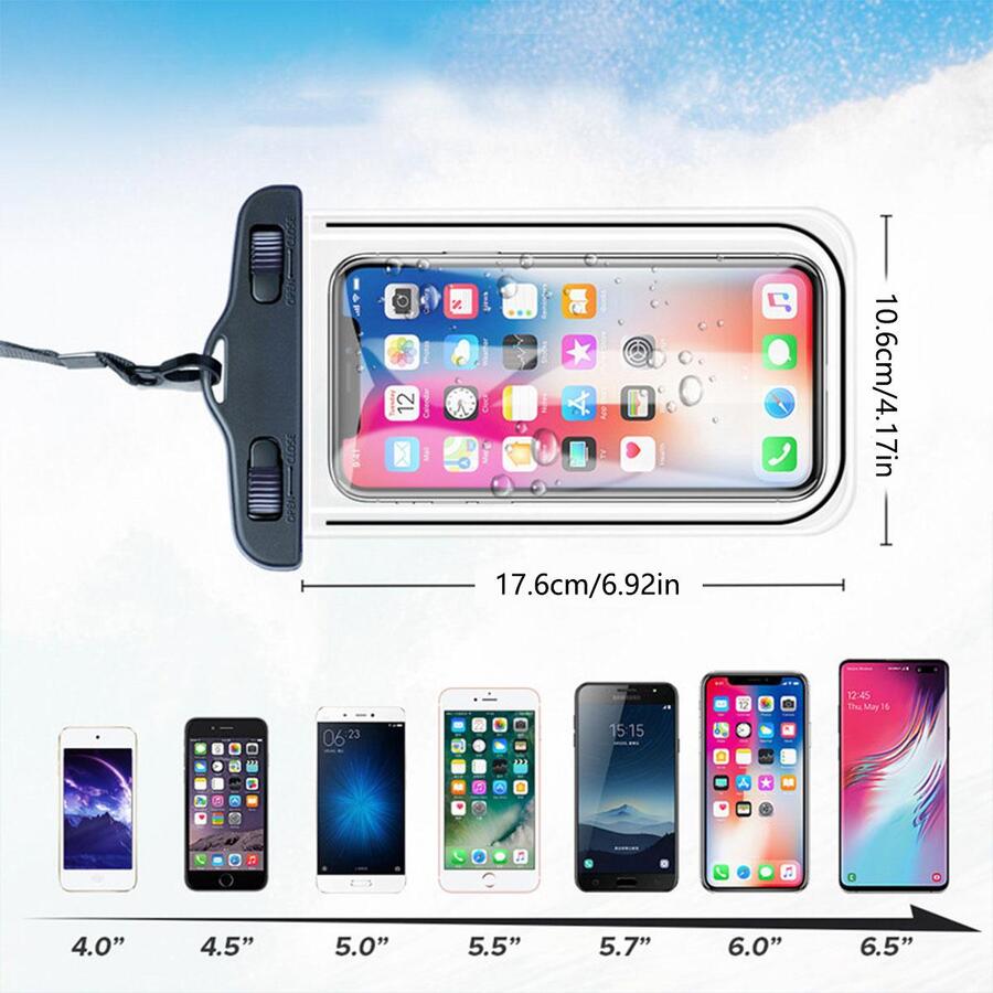 1個防水手機袋,適用於游泳和漂移-讓您的手機在旅途中保持安全和乾燥 - 玫紅色 - 查看 1