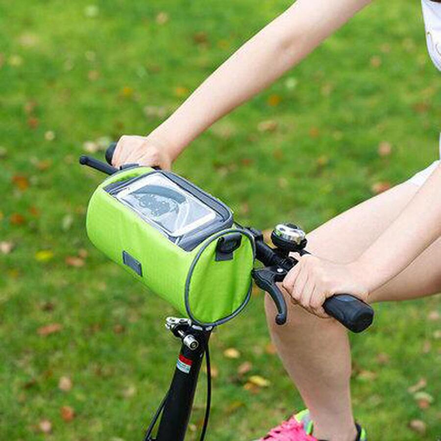 Outdoor Cycling Touch Screen Visible Navigation Front Tube Storage Bag For Bicycle - Green - View 1
