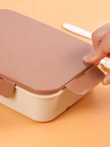 1 hộp đựng cơm trưa nhiều ngăn, nhà bếp, quà tặng Giáng sinh - màu nâu - Xem 4