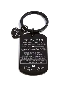 Women Slogan Graphic Geometric Charm Fashionable Keychain For Key Decoration Bag Accessories Bag Charms Gifts Valentine'S Day Stylish For Teen Girls Women College Students Teacher White-Collar Workers Rookies & White-Collar Workers Gift Accessories Decor Funny Gifts Funny Gift Key Chain Charms Keyrings - Black - View 3