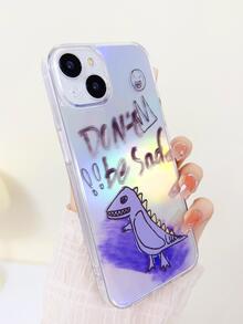 Cartoon Dinosaur Holographic Print Phone Case - Multicolor - View 2