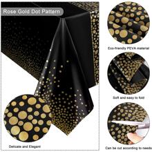 1枚圓點紋一次性桌布,加厚防水peva桌布,適用於家庭婚禮生日派對佈置,54英寸*108英寸,白金色 - 金色 - 查看 5
