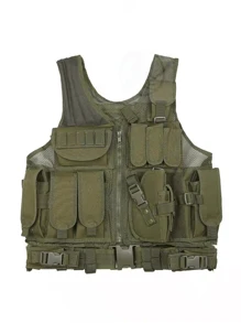 Outdoor Multifunctional Mesh Breathable Vest - Army Green - View 1