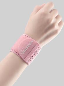 1 件装字母图案防扭伤健身羽毛球腕带健身房健身腕带配件 - 粉色 - 查看 1