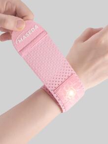 1 件装字母图案防扭伤健身羽毛球腕带健身房健身腕带配件 - 粉色 - 查看 2