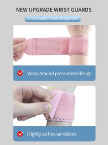 1 件装字母图案防扭伤健身羽毛球腕带健身房健身腕带配件 - 粉色 - 查看 5