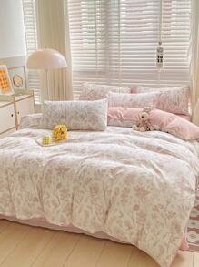 花卉圖案被套套裝內芯 - 粉色 - 查看 9
