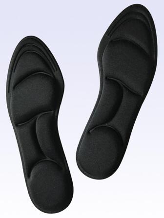 1pair Height Increase Non-slip Shoe Insoles, Polyamide Black Fashion Shoe Insoles For Sneakers