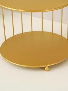 1入組北歐風格雙層金色鐵收納架化妝品展示架子適用於臥室,客廳,浴室家庭裝飾用品 - 金色 - 查看 4