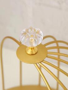 1入組北歐風格雙層金色鐵收納架化妝品展示架子適用於臥室,客廳,浴室家庭裝飾用品 - 金色 - 查看 5