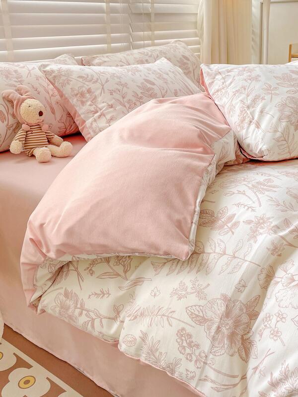 Ensemble De Housse De Couette (Sans Bourre) Fleuri