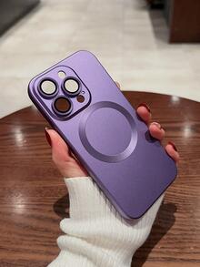 简单电镀无线充电磁性手机壳兼容 Iphone 16ProMax/16/16Pro/16Plus/15/15ProMax/15Pro/15Plus/11/12/13/14ProMax/XS/XR/11Pro/11ProMax/12Pro/12ProMax/13Pro/13ProMax/14Pro/14ProMax/14Plus 软壳 - 紫色 - 查看 3