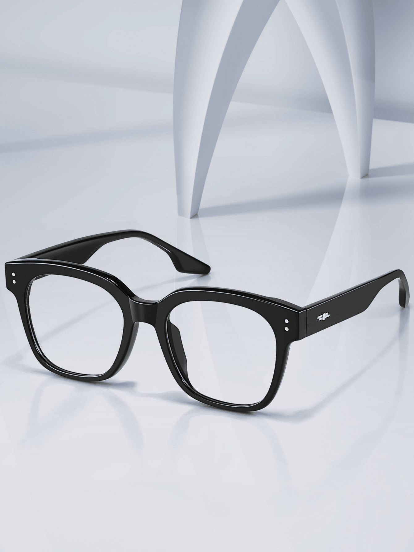 TR Rivet Decor Square Frame Eyeglasses SHEIN USA