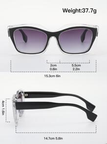 1pc Square Shaped Women's Fashion Glasses Beach Accessories For Women Glasses Shades Basics Fall Winter Women Outfits Clothes Business Casual Gifts - Black - View 4