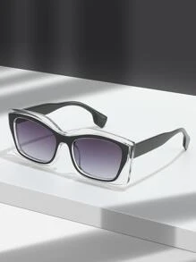 1pc Square Shaped Women's Fashion Glasses Beach Accessories For Women Glasses Shades Basics Fall Winter Women Outfits Clothes Business Casual Gifts - Black - View 1