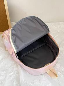 Chicas 1 pieza Mochila clásica animal de dibujos animados accesorio cremallera - Rosa - Ver 7