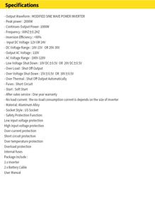 1000W Full Power Modified Sine Wave Power Inverter 24V To 110V AC With 2 Sockets - Red - View 10