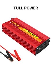 1000W Full Power Modified Sine Wave Power Inverter 24V To 110V AC With 2 Sockets - Red - View 1