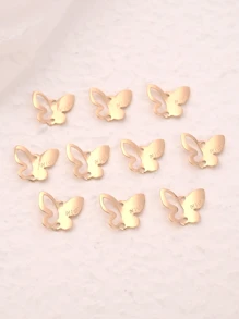 10 cái Bất đối xứng Vàng Hình bướm Trình kết nối Mặt dây chuyền trang sức DIY Đối với Hoa tai , Dây chuyền - Vàng - Xem 1