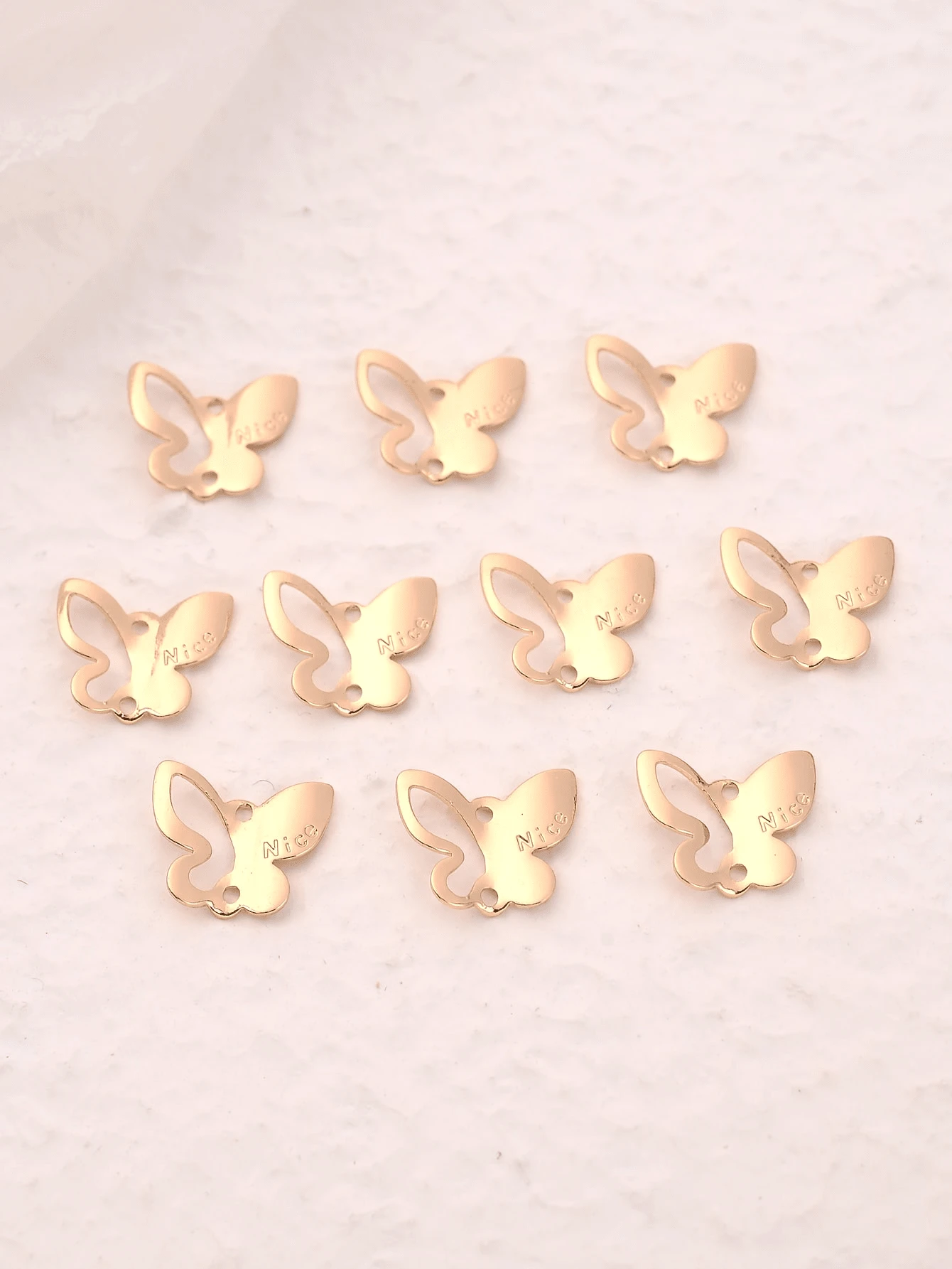 10 cái Bất đối xứng Vàng Hình bướm Trình kết nối Mặt dây chuyền trang sức DIY Đối với Hoa tai , Dây chuyền - Vàng - Xem 1