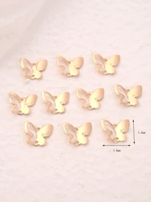 10 cái Bất đối xứng Vàng Hình bướm Trình kết nối Mặt dây chuyền trang sức DIY Đối với Hoa tai , Dây chuyền - Vàng - Xem 3