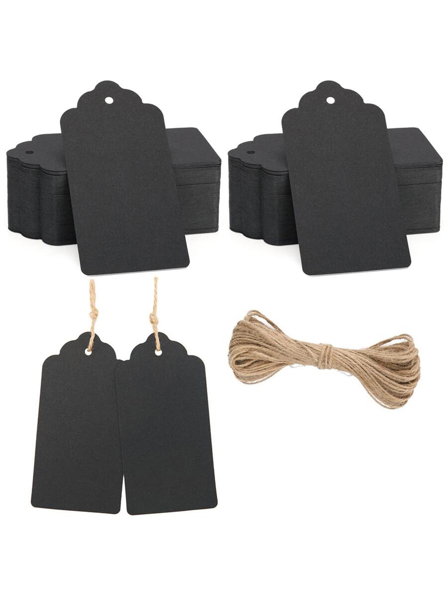 50pcs Kraft Paper Flower Head Gift Tags With String Blank Cardboard ...