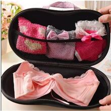 Travel Organizer Bag For Underwear - Black and White - View 4