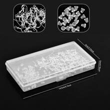 耳環掛鉤,100入組低過敏性耳朵魚鉤耳環鍍銀帶100透明耳環塞子,耳環製作用品DIY首飾製作 - 銀色 - 查看 3