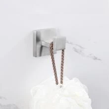 1pc Stainless Steel Bathroom Hook - Silver - View 1