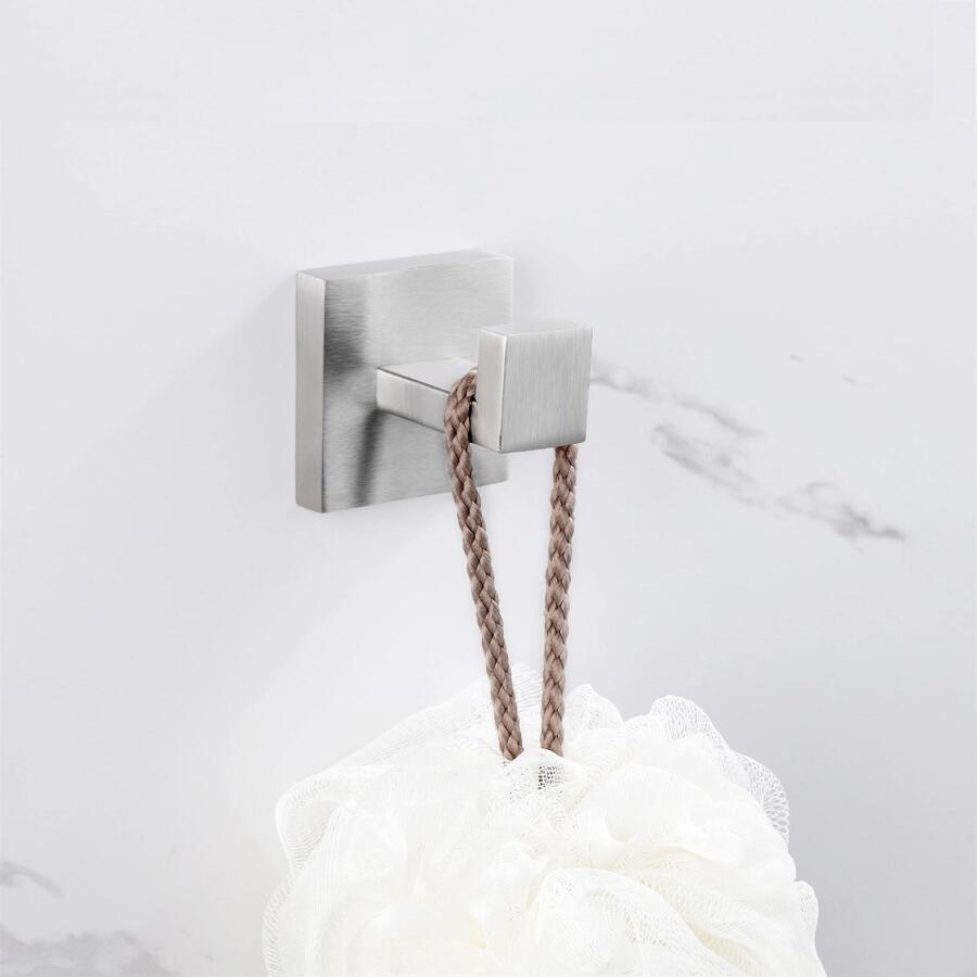1pc Stainless Steel Bathroom Hook - Silver - View 1