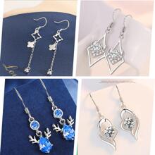 耳環掛鉤,100入組低過敏性耳朵魚鉤耳環鍍銀帶100透明耳環塞子,耳環製作用品DIY首飾製作 - 銀色 - 查看 6