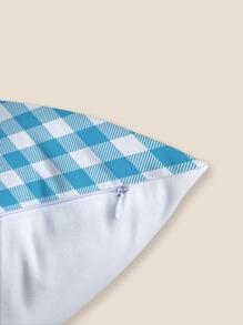 1pc Gingham Pattern Cushion Cover Without Filler