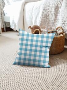 1pc Gingham Pattern Cushion Cover Without Filler