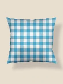 1pc Gingham Pattern Cushion Cover Without Filler