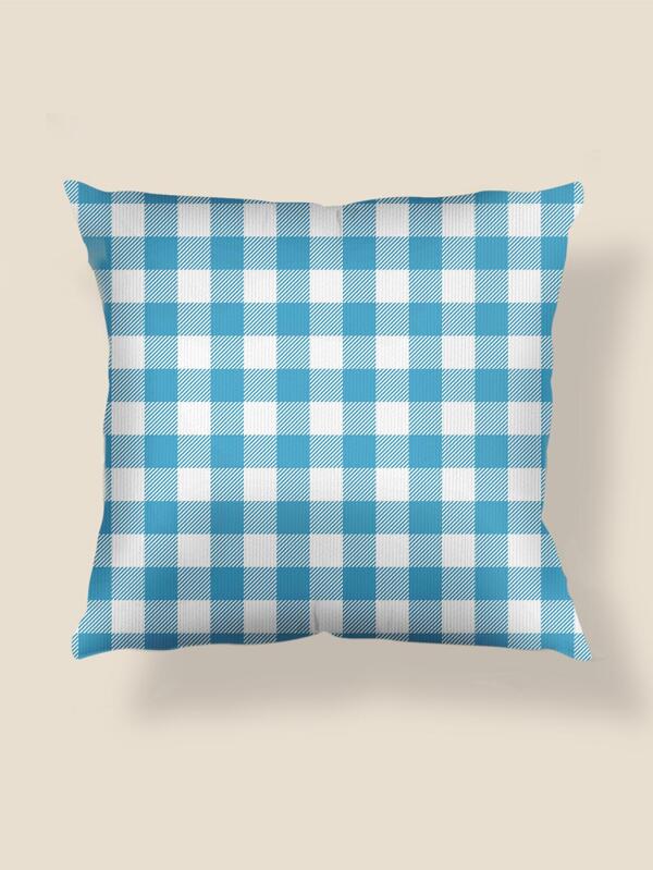 1pc Gingham Pattern Cushion Cover Without Filler