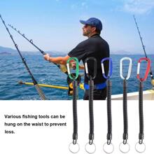 Cordón de pesca antirrobo de color aleatorio con cordón en espiral y llavero - Multicolor - Ver 1