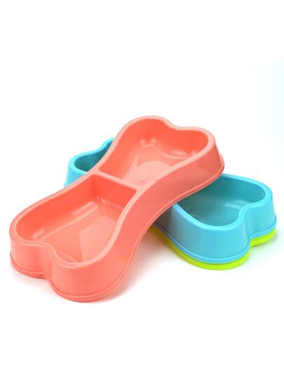 1 قطعة وعاء شكل عظم بألوان عشوائية للكلاب الأليفة وأمهات الكلاب المحبين