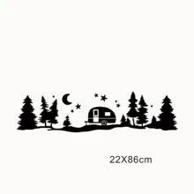 CarBody Decal Star Forest Tree Moon Sticker For Camper RV Motorhome Vinyl - Black - View 5